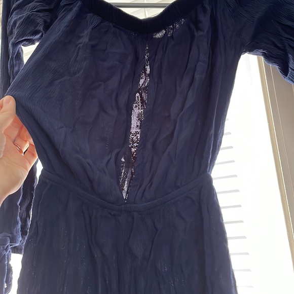 Navy Blue and Gold Romper - Picture 3 of 3